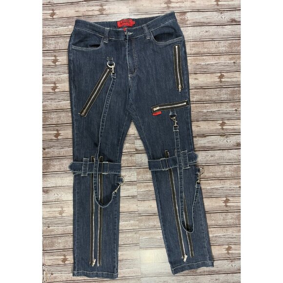 Tripp NYC Daang Goodman zippers denim Jeans pants size 34 color blue - Picture 1 of 6